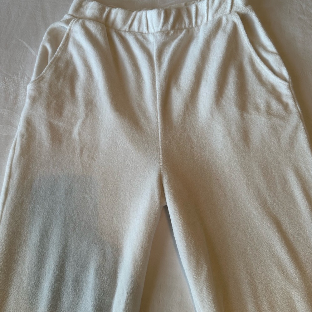 Zara White Terry Jogger Pants - Picture 4 of 6
